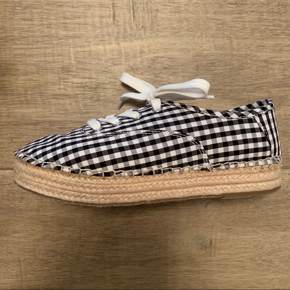 Gianni Bini Gingham Lace-up Espadrilles - Picture 6 of 6